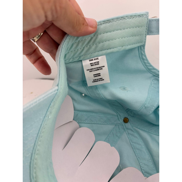 Women's Life is good. Light Blue Flip Flop Embroidered Baseball Hat One Size - Picture 5 of 5